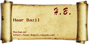 Haar Bazil névjegykártya